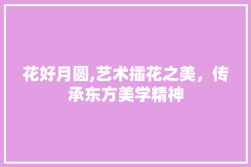 花好月圆,艺术插花之美，传承东方美学精神