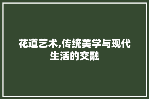 花道艺术,传统美学与现代生活的交融 土壤管理