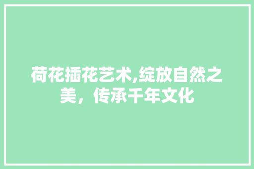 荷花插花艺术,绽放自然之美，传承千年文化