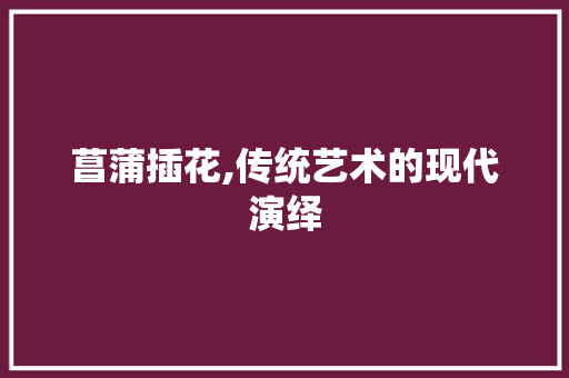菖蒲插花,传统艺术的现代演绎