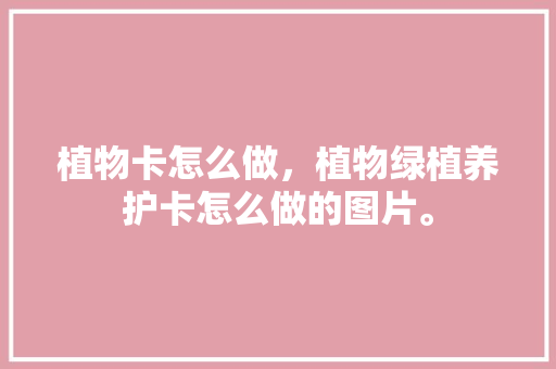 植物卡怎么做，植物绿植养护卡怎么做的图片。
