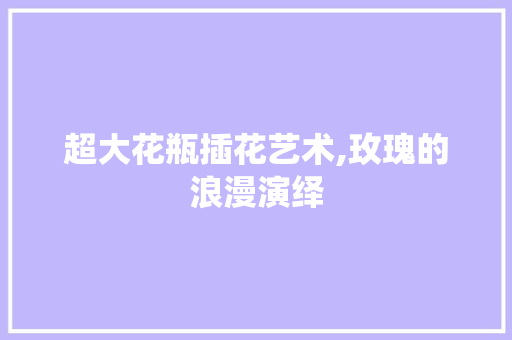 超大花瓶插花艺术,玫瑰的浪漫演绎 土壤选择