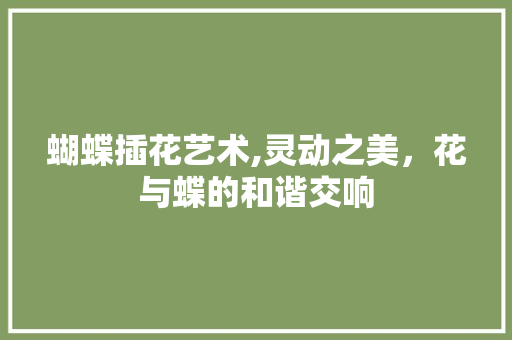蝴蝶插花艺术,灵动之美，花与蝶的和谐交响