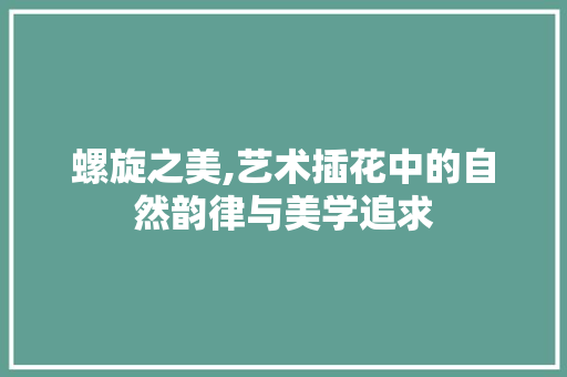 螺旋之美,艺术插花中的自然韵律与美学追求