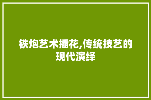 铁炮艺术插花,传统技艺的现代演绎 土壤管理