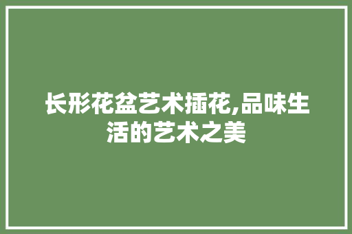 长形花盆艺术插花,品味生活的艺术之美