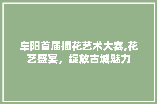 阜阳首届插花艺术大赛,花艺盛宴，绽放古城魅力