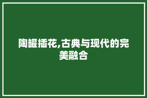 陶罐插花,古典与现代的完美融合
