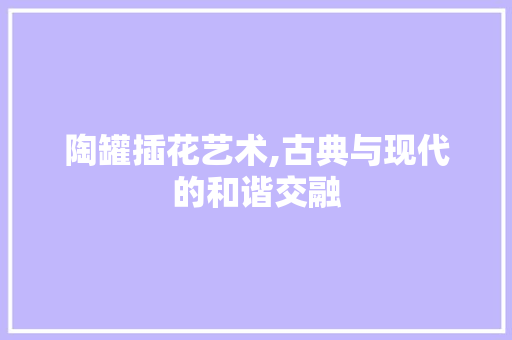 陶罐插花艺术,古典与现代的和谐交融