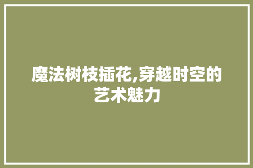 魔法树枝插花,穿越时空的艺术魅力 植物栽培