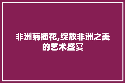 非洲菊插花,绽放非洲之美的艺术盛宴