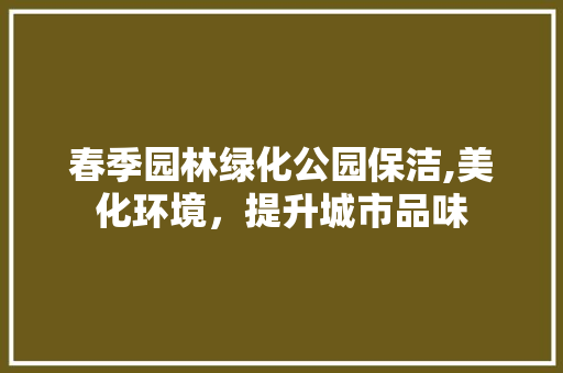 春季园林绿化公园保洁,美化环境，提升城市品味