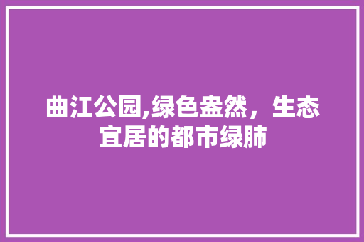 曲江公园,绿色盎然，生态宜居的都市绿肺 树木