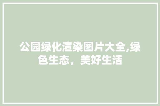公园绿化渲染图片大全,绿色生态，美好生活