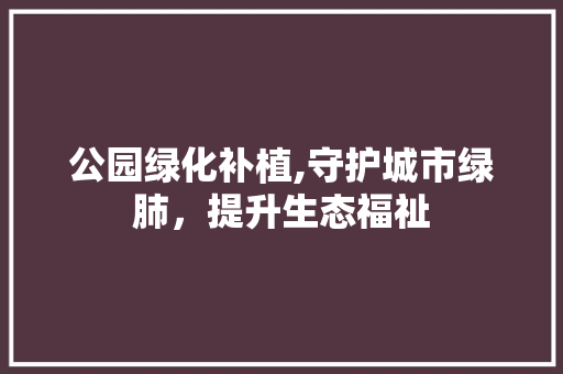 公园绿化补植,守护城市绿肺，提升生态福祉 观叶植物