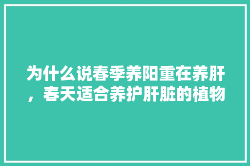 为什么说春季养阳重在养肝，春天适合养护肝脏的植物有哪些。