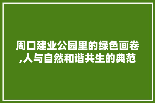 周口建业公园里的绿色画卷,人与自然和谐共生的典范
