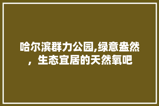 哈尔滨群力公园,绿意盎然，生态宜居的天然氧吧