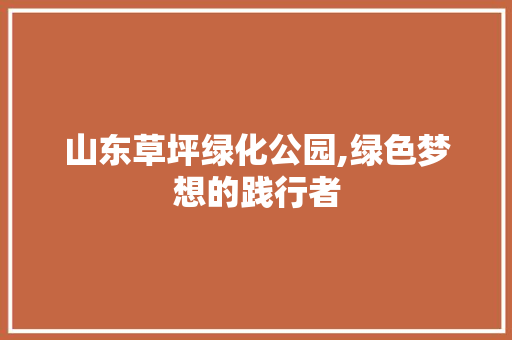 山东草坪绿化公园,绿色梦想的践行者