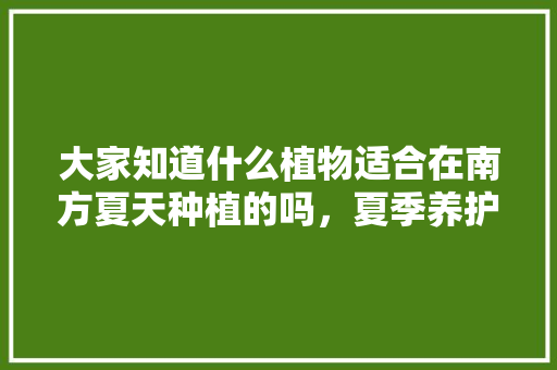 大家知道什么植物适合在南方夏天种植的吗，夏季养护不再难养的植物有哪些。