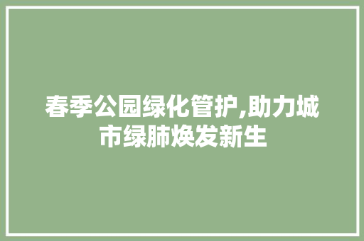 春季公园绿化管护,助力城市绿肺焕发新生