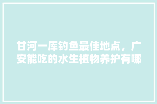甘河一库钓鱼最佳地点，广安能吃的水生植物养护有哪些。