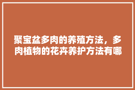 聚宝盆多肉的养殖方法，多肉植物的花卉养护方法有哪些。  第1张 聚宝盆多肉的养殖方法，多肉植物的花卉养护方法有哪些。 施肥方法