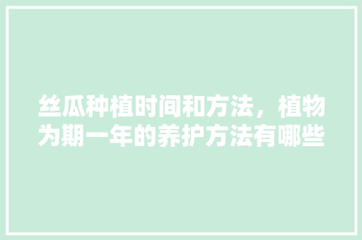 丝瓜种植时间和方法，植物为期一年的养护方法有哪些。