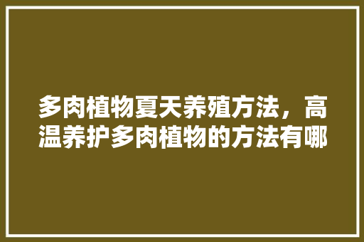 多肉植物夏天养殖方法，高温养护多肉植物的方法有哪些。