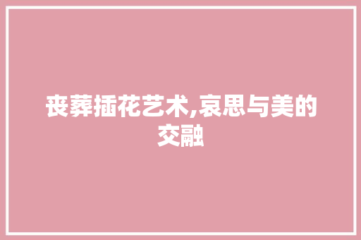 丧葬插花艺术,哀思与美的交融