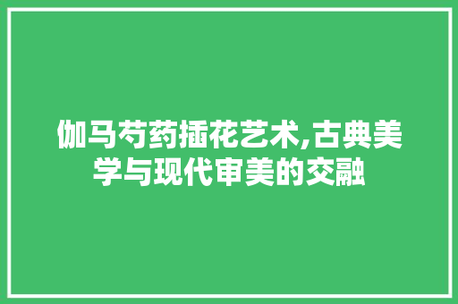 伽马芍药插花艺术,古典美学与现代审美的交融