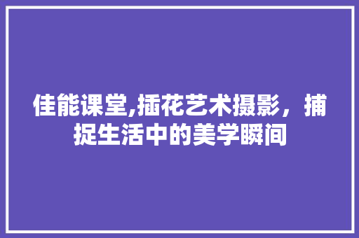 佳能课堂,插花艺术摄影，捕捉生活中的美学瞬间