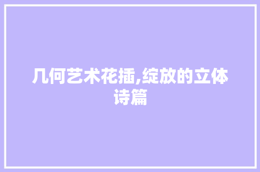 几何艺术花插,绽放的立体诗篇